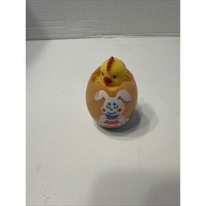 Vtg Pop‎ Up Squeaking Peep Chicken Easter Egg Plastic Chick  Squeaks Missing Lid